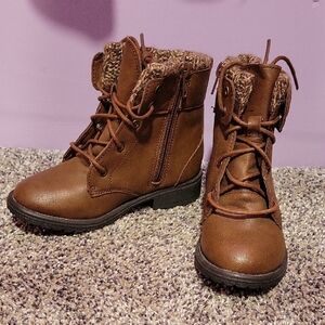 Toddler Brown Lace-Up Ankle Boots